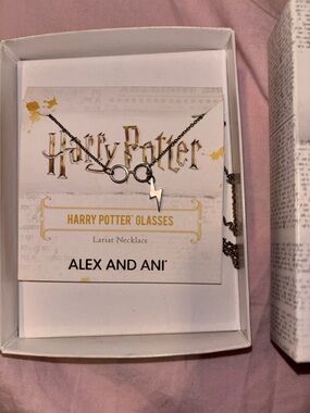Alex and Ani Silver Harry Potter Glasses and Lightning Bolt Necklace